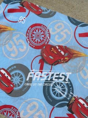 Disney Pixar Cars Lightning McQueen Blue & Red Bedding Sheet